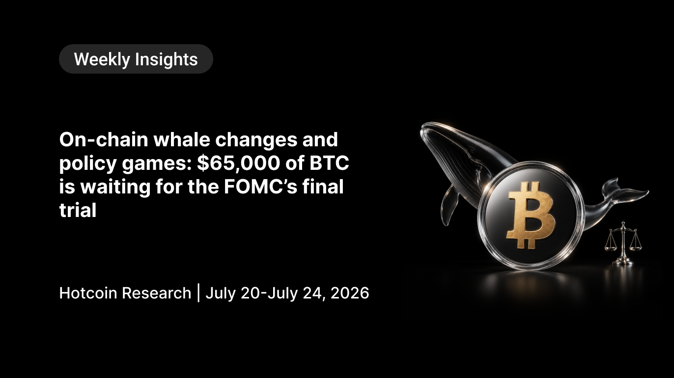 On-Chain Whale Activity and Policy Uncertainty: Bitcoin Near $65K Awaits the FOMC Decision  Hotcoin Research | July 20-July 24, 2026